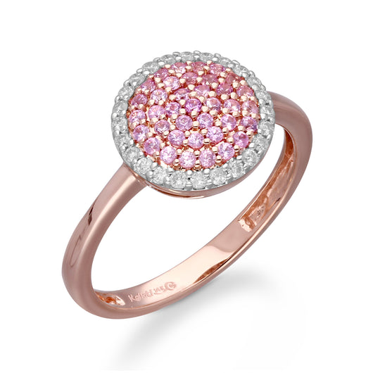 Rose Gold Pink Sapphire and Diamond Heirloom Ring