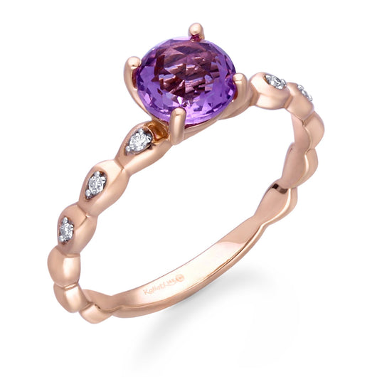 Rose Gold Amethyst & Diamond Heirloom Ring